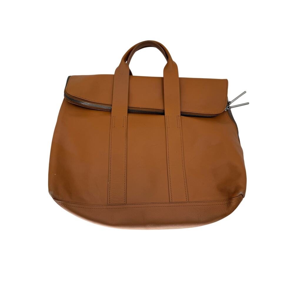 3.1 Phillip Lim 31 Hour Camel Calfskin Leather Fold Over Tote Bag Women's OS